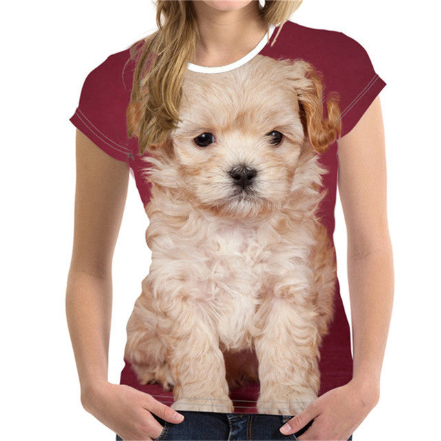 Furly Threads — Maltese Portrait 3D Tee — view 4