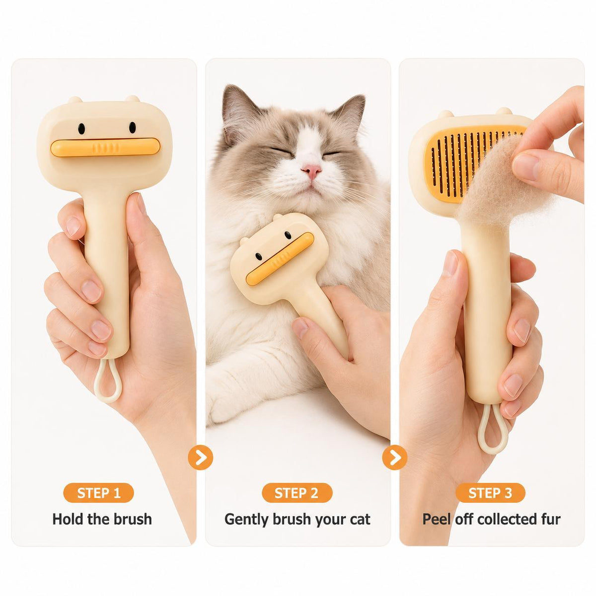 Furly Duck Brush — Self-Cleaning Slicker for Cats & Dogs — view 7