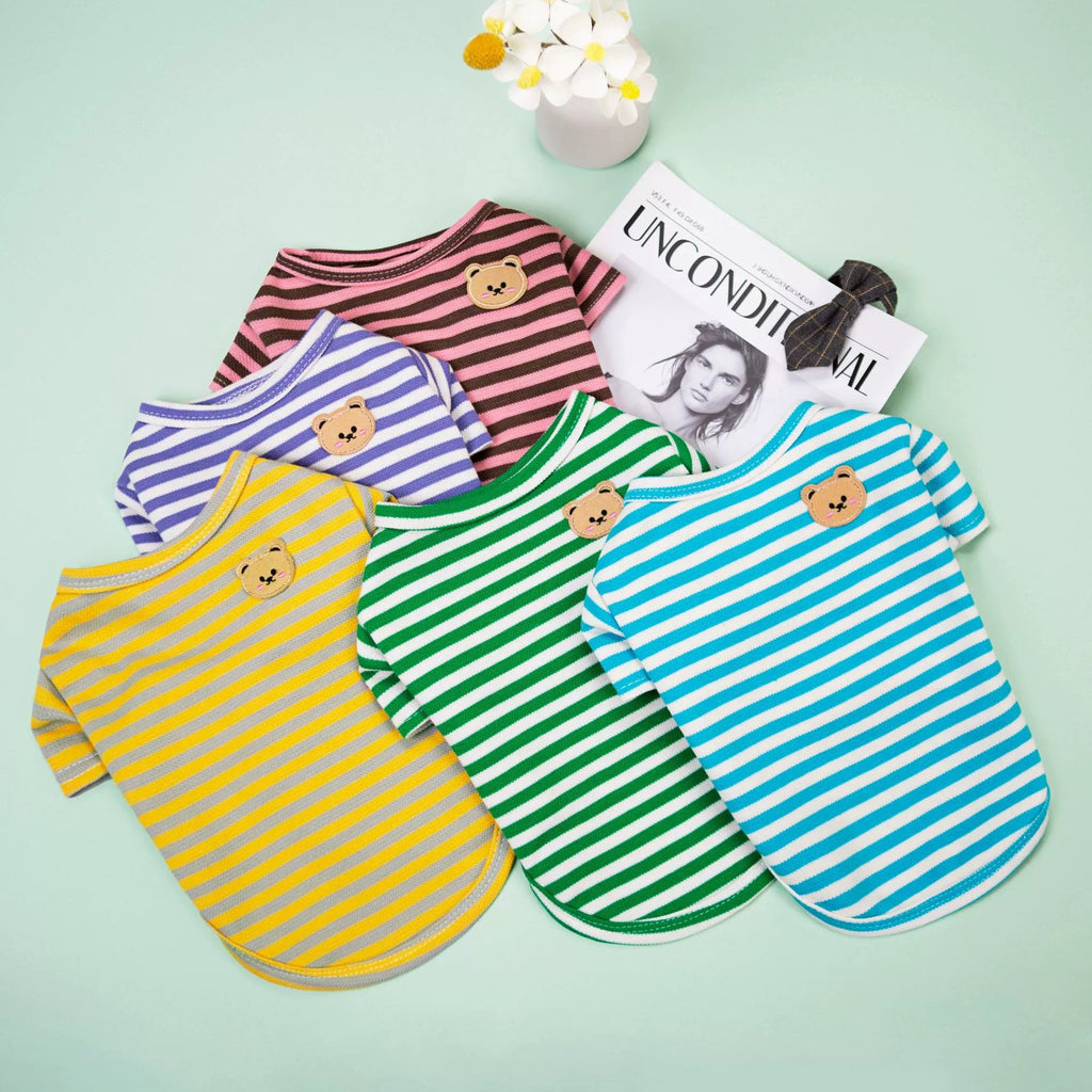 Furly Threads — The Striped Polo — Pet Tee — view 2