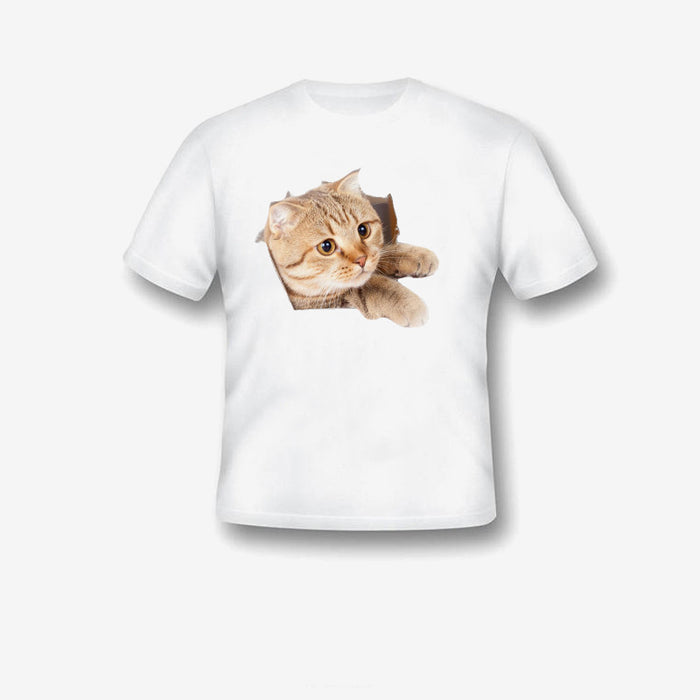 3D Peeking Kitten Tee