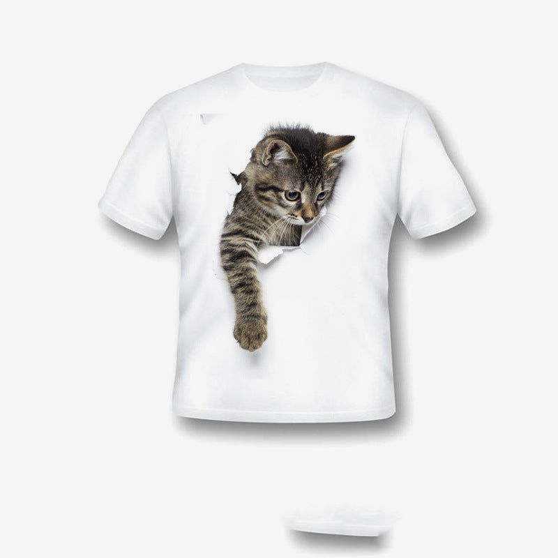 Furly Threads — 3D Peeking Kitten Tee — view 3