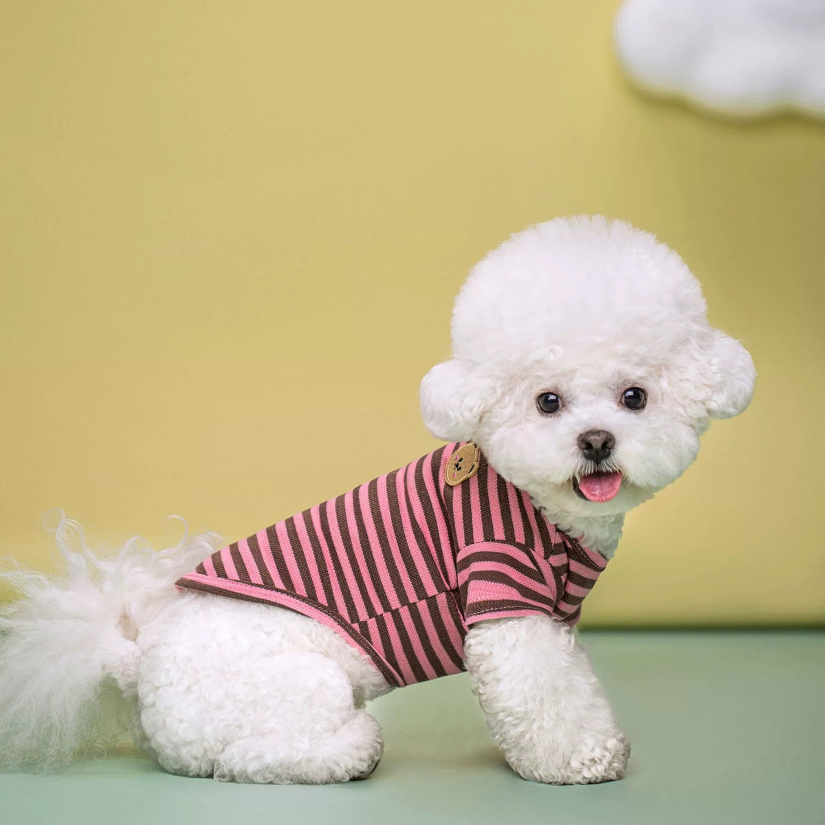 Furly Threads — The Striped Polo — Pet Tee — view 4