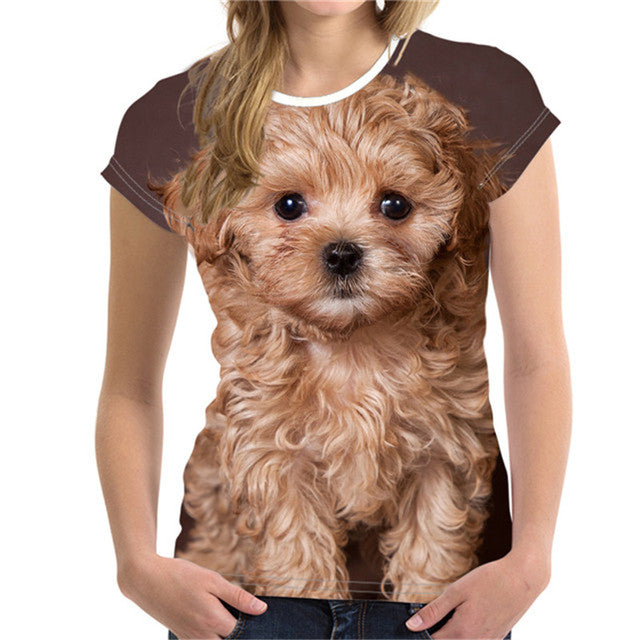 Furly Threads — Maltese Portrait 3D Tee — view 2
