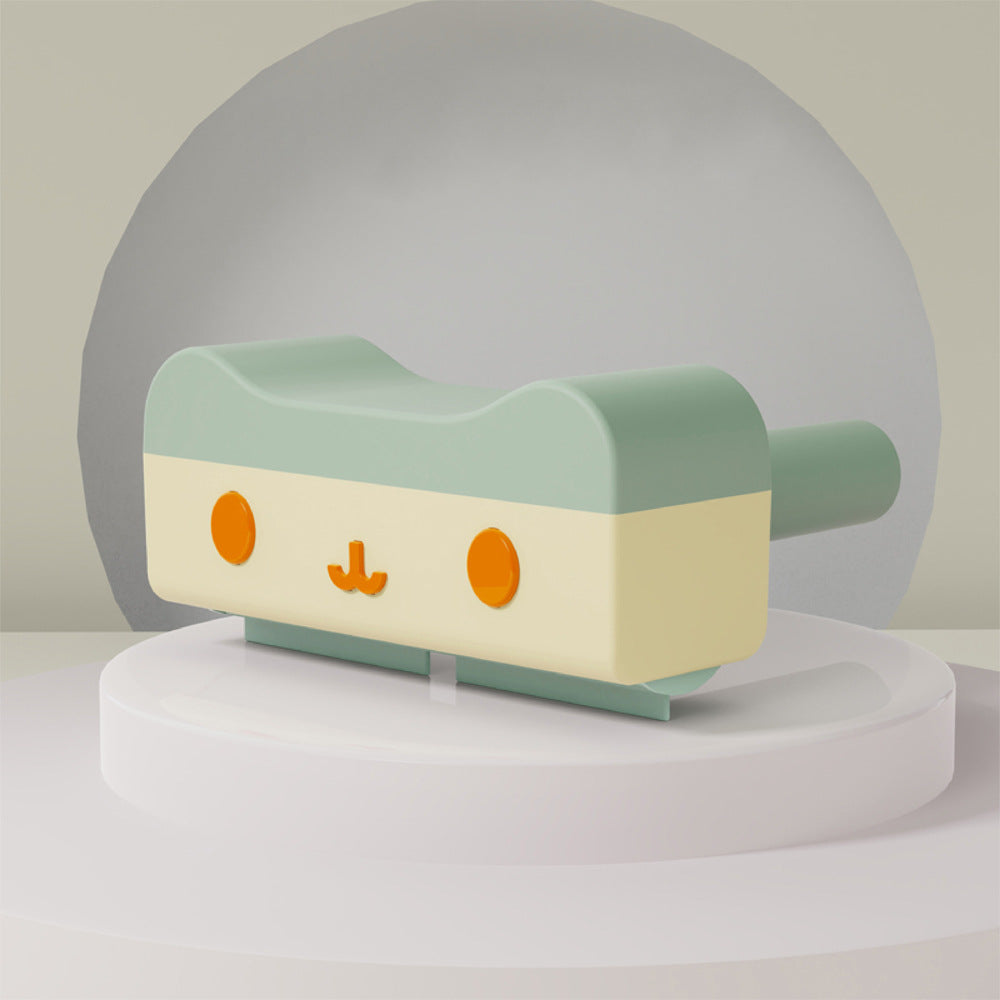 Furly Fur Roller in Green colorway with cat-face design